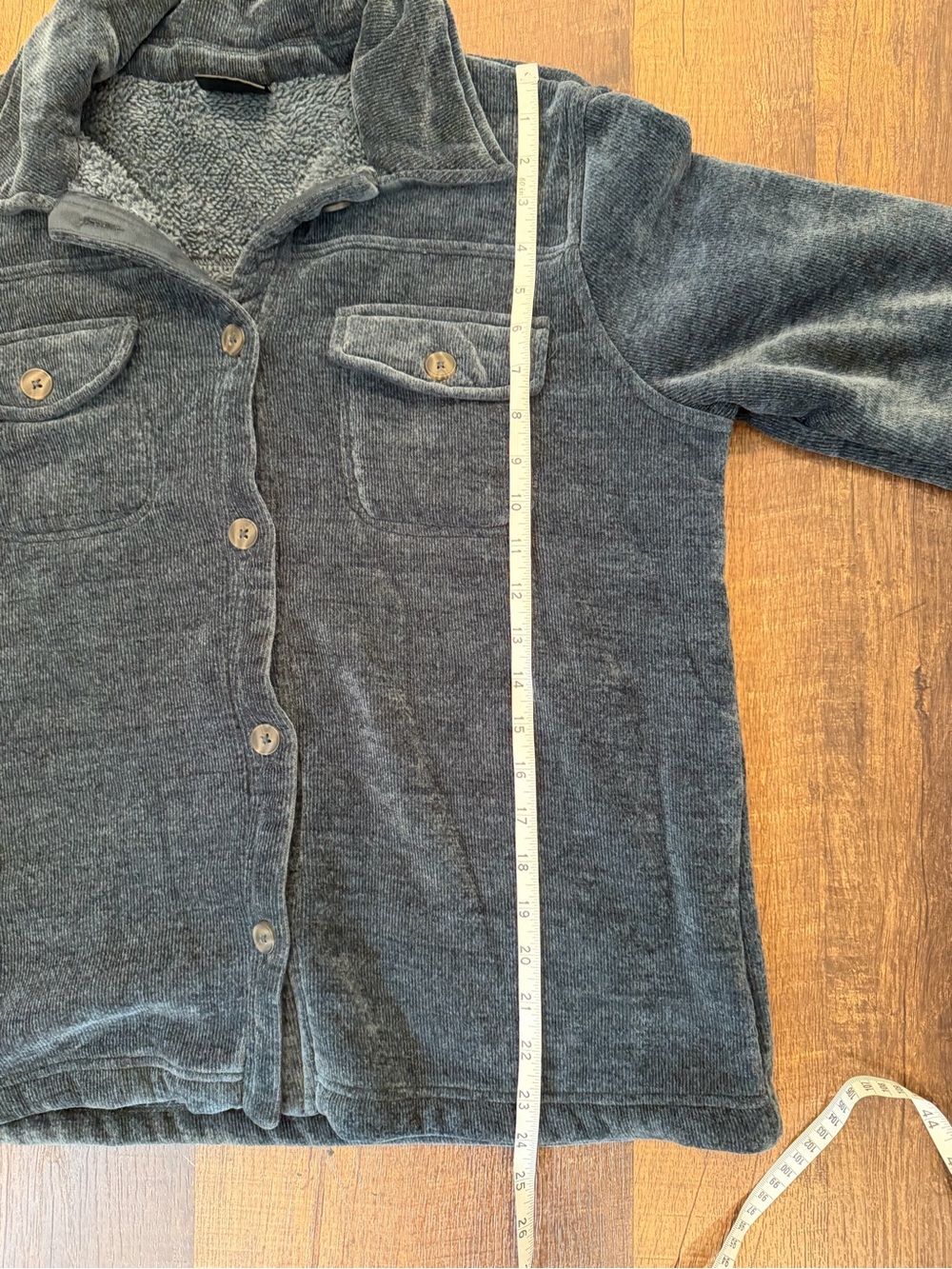 32 degrees heat Women's Plush Button-Front Jacket - slate blue - Picture 7 of 8
